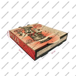 جعبه پیتزا یک نفره دیواره بلند- طرح برج آشپز